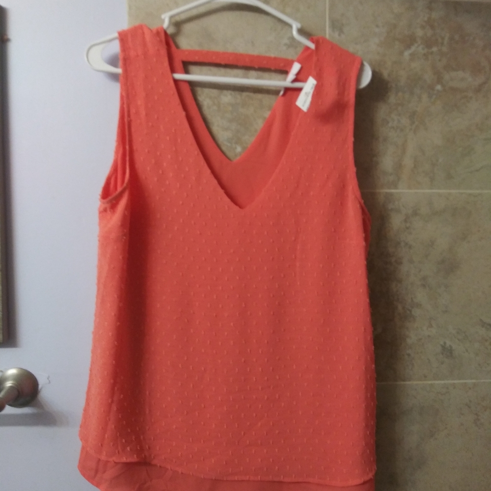 DR2 NEW Coral Women's V-Neck Layered tank top lg